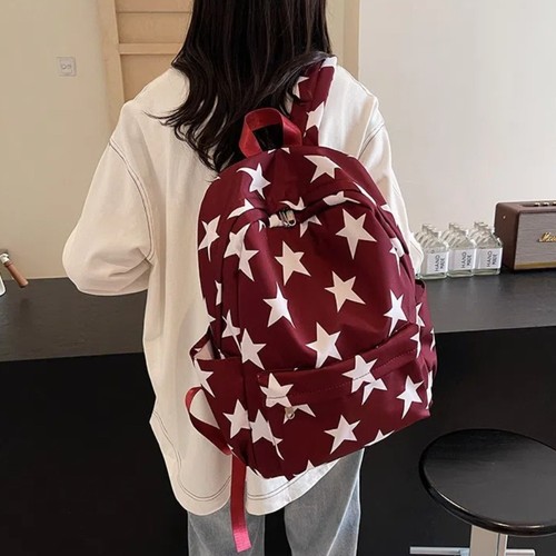 Large Capacity Students Backpack Star Printing Shoulder Bag Outdoor - Picture 4 of 16