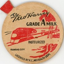 Vintage Milk Bottle Cap - Fred Harvey - Kansas City, MO (Missouri) - side tab