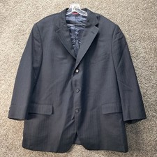 Jos A Bank Executive Collection Mens Charcoal Grey Herringbone 3-Button Blazer