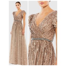 Mac Duggal Beaded Sequin Formal Gown 5502 Copper Evening Embellished Dress 2
