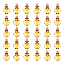 30 Pcs Heart Mini Glass Bottles Jars with Cork Stopper Eye Screw, Champagne