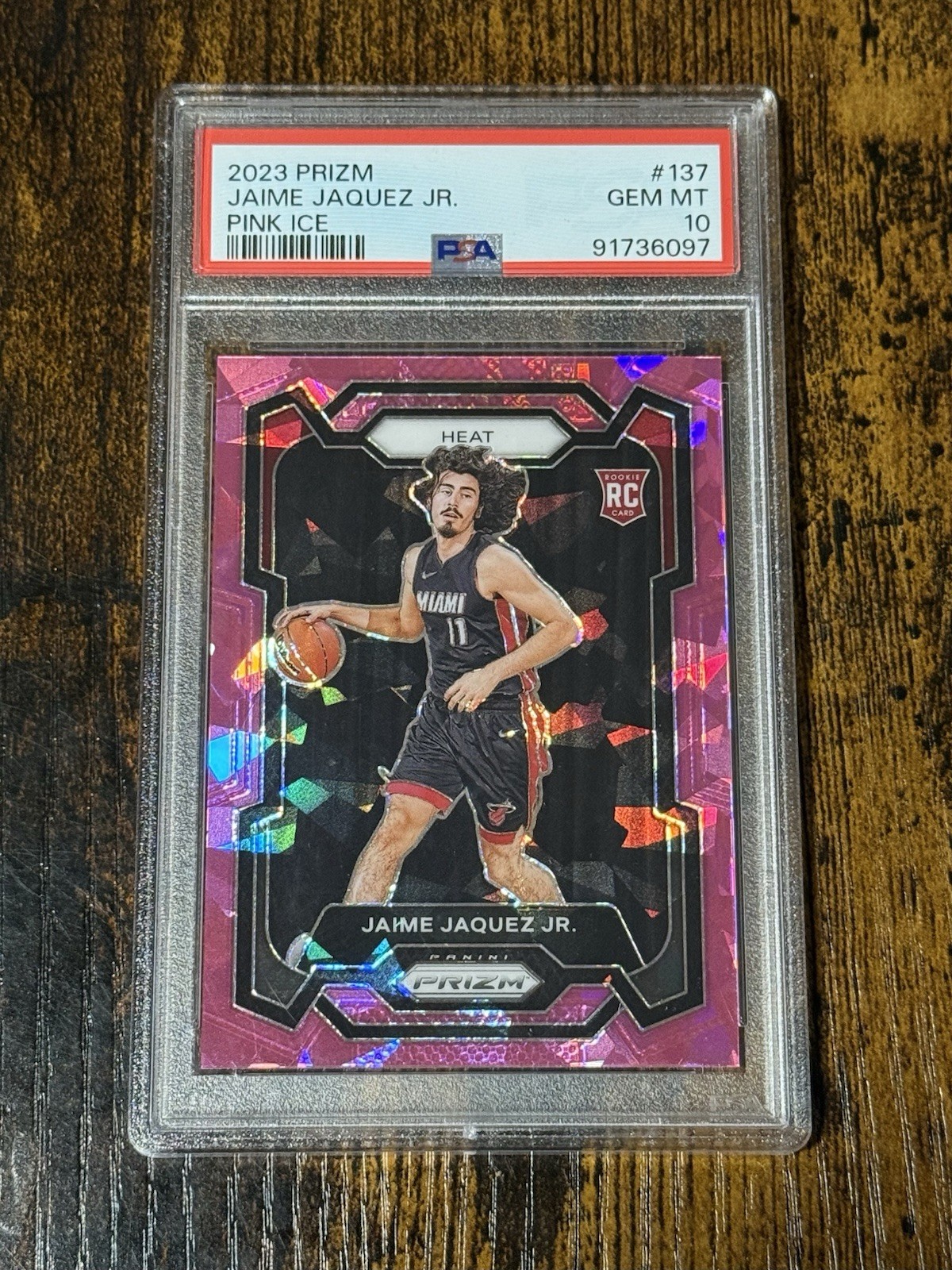 2023-24 Panini Prizm - Jaime Jaquez Jr. #137 Pink Ice Prizm (RC) PSA 10