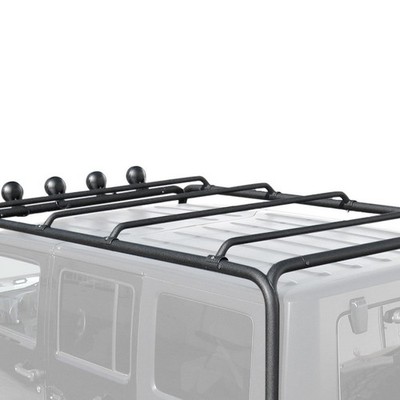 For Jeep Wrangler JK 2018 TrailFX J029T 117.36'' Black Roof Rack