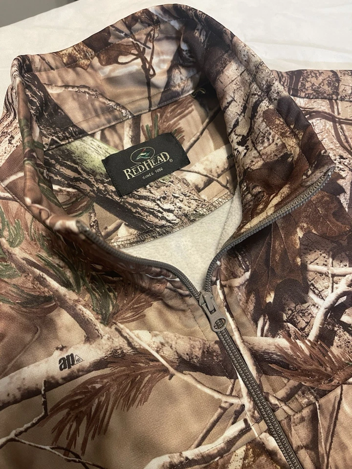 Jaqueta de caça ruiva árvore real camuflada tamanho G zíper completo com bolsos - Imagem 2 de 4