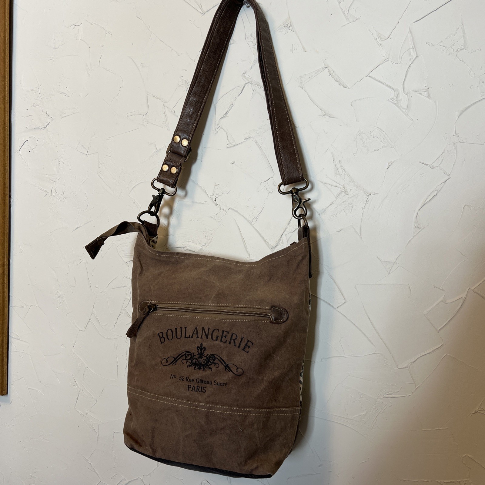 Myra Purse "Boulangerie" Shoulder Crossbody, Canv… - image 2