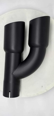 Jamo 4'' In - Dual 5'' Out - 20'' Length Single Wall Angled Rolled Edge Tip Black