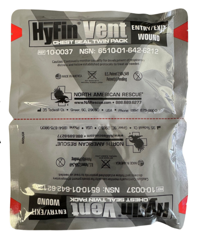 Twin Pack – HyFin® Vent Compact Chest Seal (2 Seals Total) | for Pneumothorax