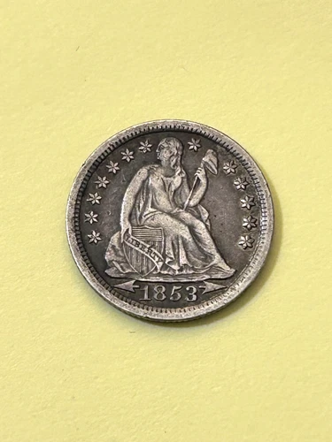 1853 P Seated Liberty Silver Dime With Arrows XF / AU SUPER NICE COIN! 10 cents