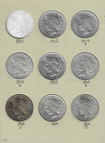 1922-35 P,D,S, Peace Silver Dollar Set *$20 Face* "Circ-BU" *Combined S/H*