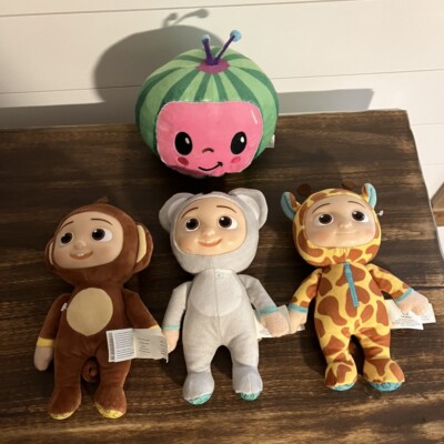 Cocomelon JJ Dolls Costume Giraffe Koala & Monkey Lot Set 9  Watermelon