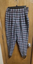 Vintage Counterpart Petites Black Plaid Stirrup Pants Women's 10P Pre-owned