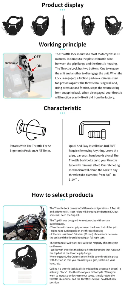 Bloqueo del acelerador control de crucero para Kawasaki Ninja 636 650 650R EX6 ER6F ER6N ZX6E Foto 2 de 4