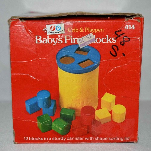 Vintage Fisher Price "Baby's First Blocks" Complete Set 414 With Box 1221!!! - Picture 8 of 9