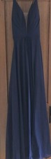Prom Dress Faviana Navy Blue Size 0 Extra Small XS EUC worn once