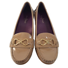 Cole Haan Women's Loafers Shoes Tan Patent Leather Slip On Casual 8 39
