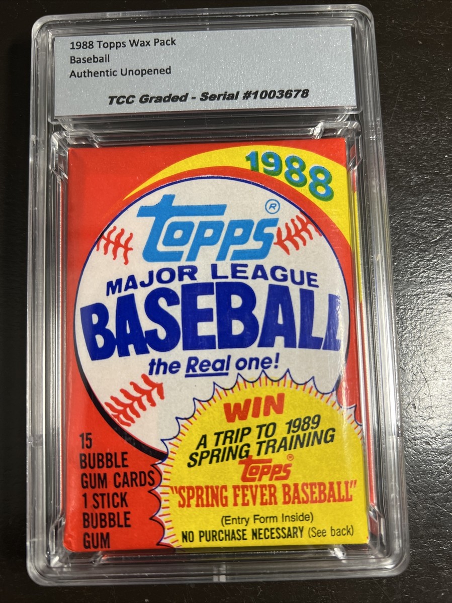 1988 Topps Baseball Wax Pack Certified Authentic Unopened And