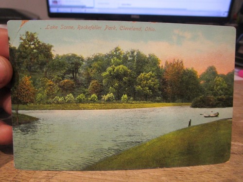 A3 Vintage Old OHIO Postcard CLEVELAND Lake Scene Rockefeller Park ...