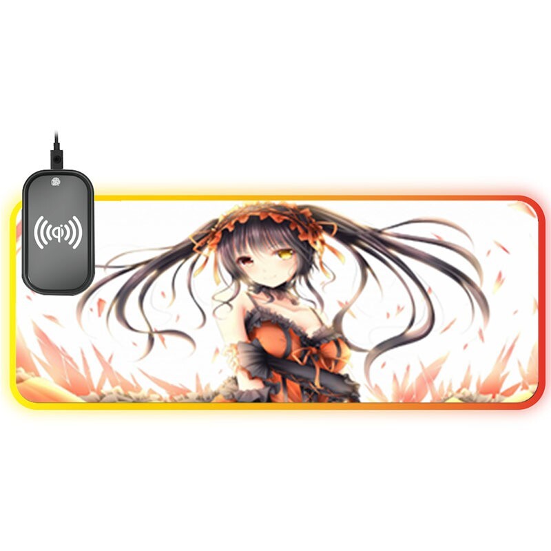 Anime RGB Gaming Mouse Pad with Wireless Charging - Large Cartoon Design-image