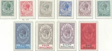 Gibraltar 1912 Scott #66-75, S.G. #76-85 MH  CV $411