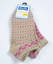 BUNDLES PINK TAN 2 PAIRS OF SOCKS NWT GIRL CHILD KIDS SHOE SIZE 6-13 NEW