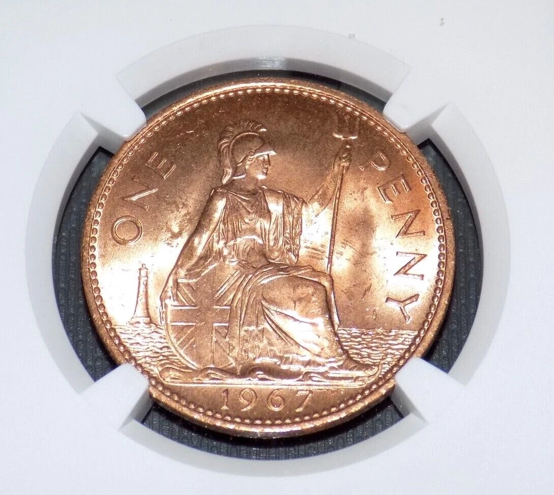 1967 GREAT BRITAIN NGC MS 63 RD BRITISH UK Penny MS63 Certified 