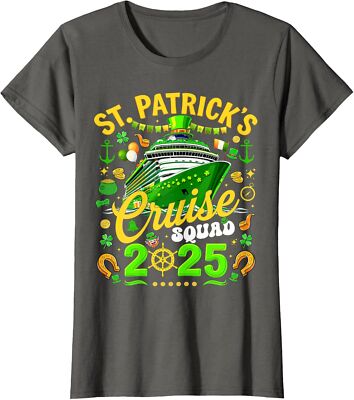 St Patricks Day Cruise Squad 2025 Funny Family Ladies' Crewneck T-Shirt