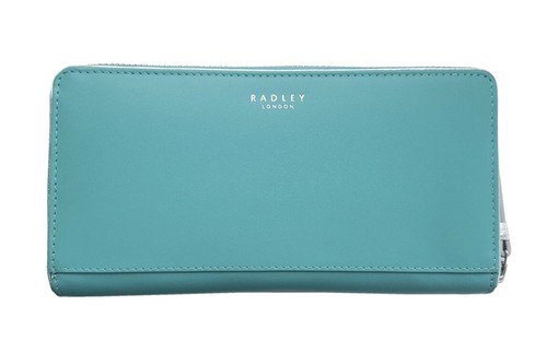 RADLEY LONDON AQUA LEATHER ZIP AROUND PURSE WALLET LARGE NEW!!! - Picture 2 of 3