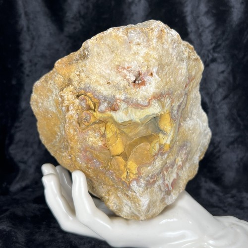 5-3/4” Unique Red Blue Botryoidal Chalcedony Agate Crystal Quartz Rough Lapidary - Picture 3 of 9