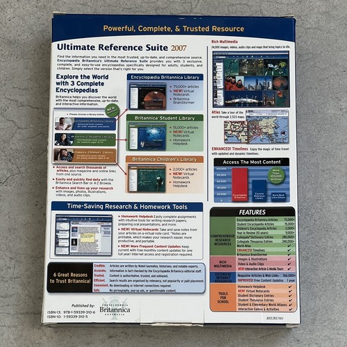 Encyclopaedia Britannica 2007 Ultimate Reference | Big Box PC CD-ROM Win/Mac OS - Picture 4 of 23