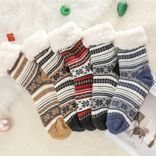Ultra-thick Cashmere Slipper Home Socks,Slipper Socks With Non Slip Slipper US - Bild 4 von 15