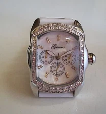 MEN'S WHITE SILICONE BAND SILVER FINISH FASHION DRESSY HIP HOP WATCH