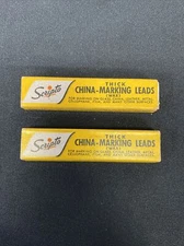 Vintage Scripto 2 Refill Thick Yellow CHINA Marking Leads Wax Pencil Glass Metal