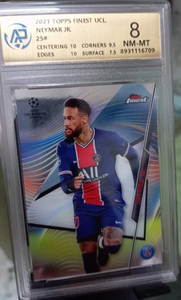 NEYMAR JR. 2021 Topps Finest UEFA Champ's League Soccer card (RPA-8 NM-MT) - Image 2 of 4