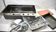 Large Kitchen Sink Basin & Accessories Wash Station 27-1/2" ID x 14-1/4" ID