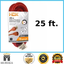 New 25 Foot Heavy Duty Outdoor/Indoor Extension Cord 16/3 Orange USA