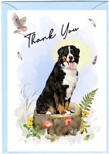 Bernese Mountain Dog A6 (6" x 4") THANK YOU Card Design By Starprint