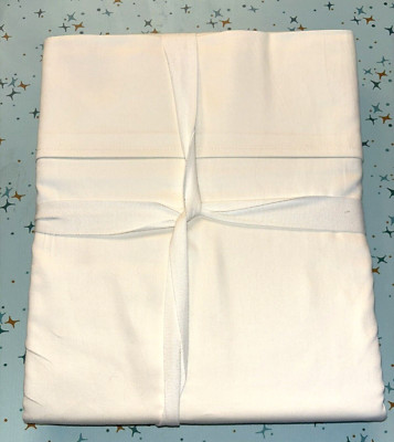 NEW Pottery Barn Essential Sateen Classic Ivory Sheet Full Flat 100% Cotton