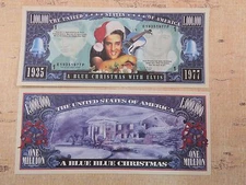 A Blue Christmas with ELVIS PRESLEY Music ~ $1,000,000 One Million Dollar Bill