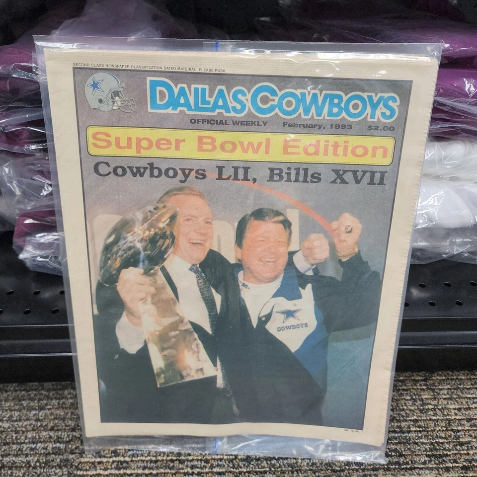 NFL Dallas Cowboys Super Bowl 27 XXVIII 1983 Champs Emmitt Smith Newspaper Lot - Image 2 of 4
