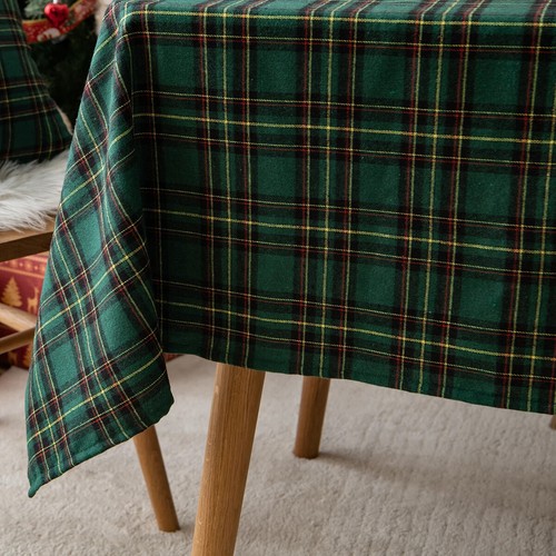 Christmas Plaid Tablecloth Red Green Table Cloth Vintage Dining TableCover Decor - Picture 27 of 27