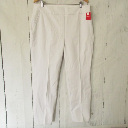 Pantaloni Spanx nuovi 1x classici bianchi slim dritti vita alta taglie forti