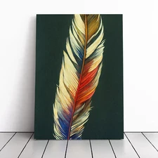 Feather Of Colour No.4 Canvas Wall Art Print Framed Picture Home Office Decor