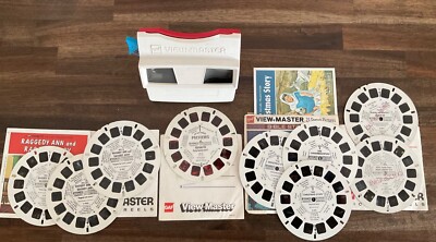 Vintage GAF View master 1960s-70s Red & White Works Great! With 9 reels.