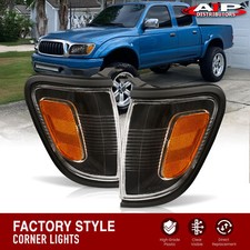 Black Amber Oe Style Corner Lights Bumper Lamp Pair For 2001-2004 Toyota Tacoma