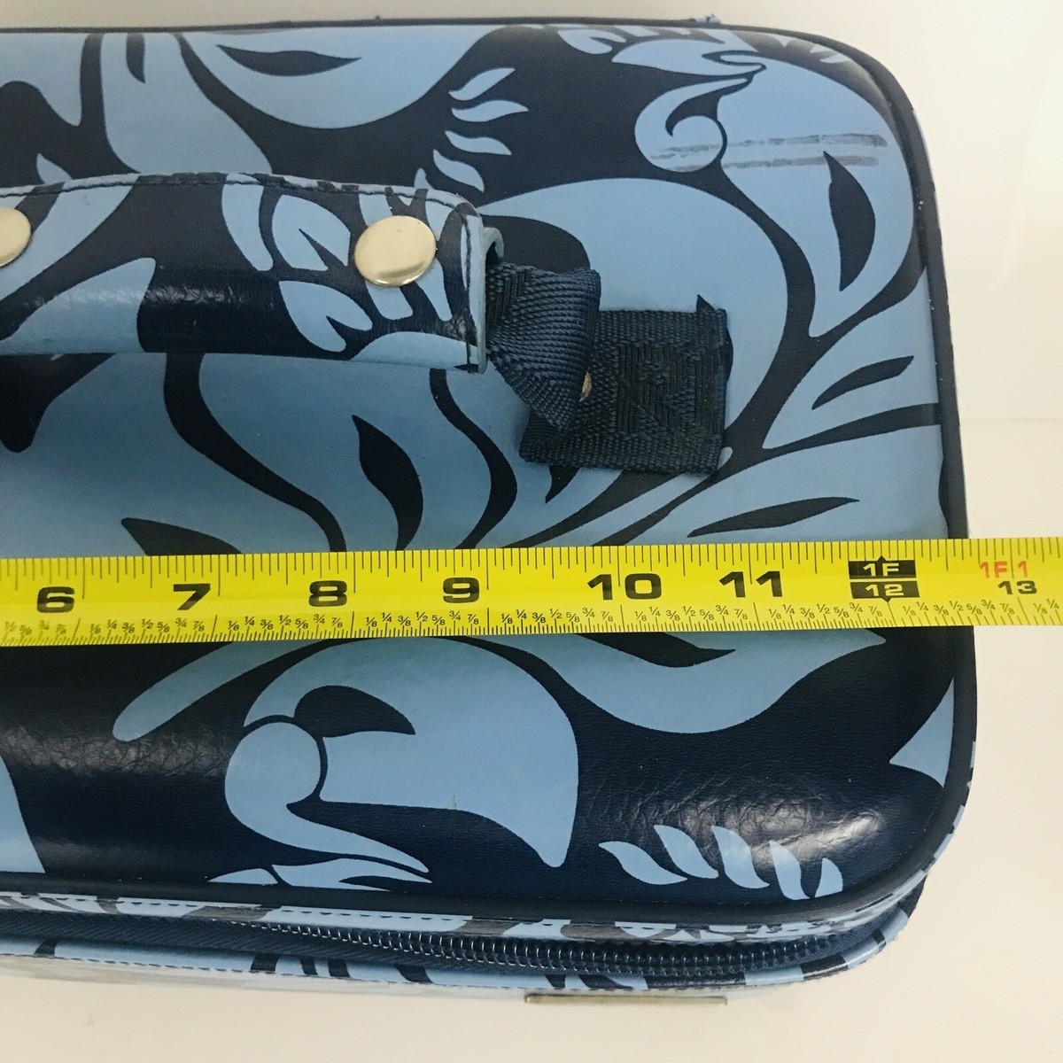 X2K 1998 ROXY Train Make-Up Case Hawaiian Floral Blue HTF