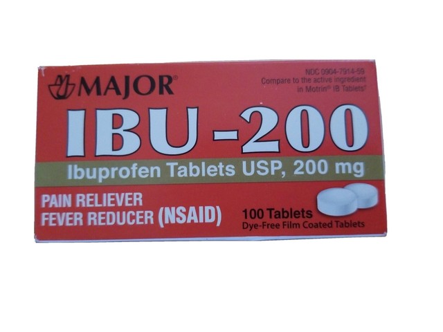 Major Ibu 200 Ibuprofen 200mg Tablet Dye Free 100ct Ebay