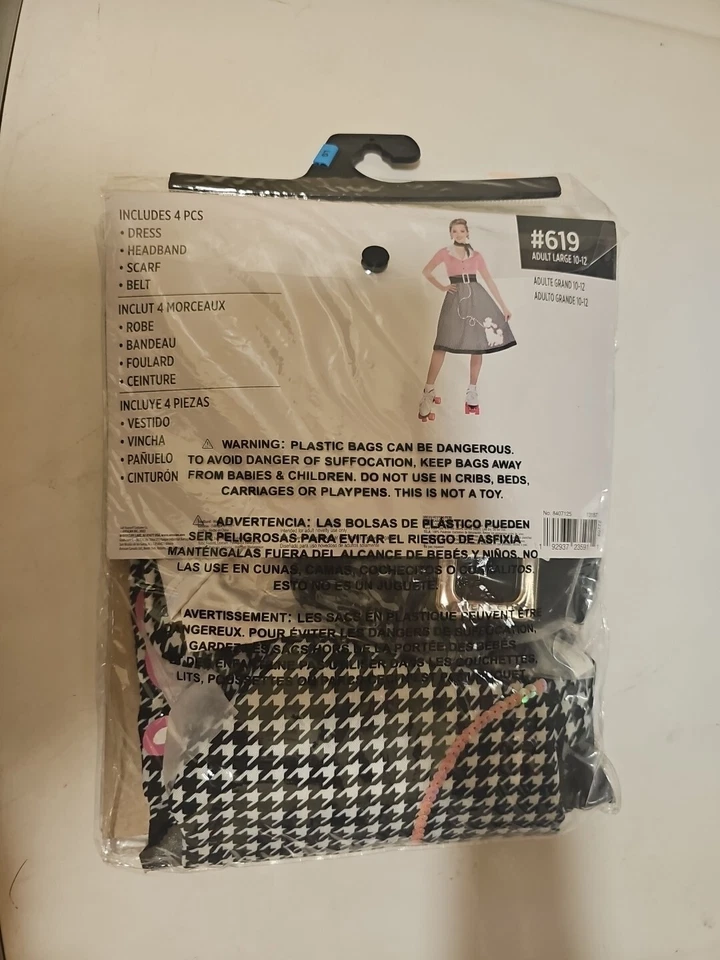 HALLOWEEN COSTUME "SUIT YOURSELF 50’s Car Hop Cutie Dress Women LARGE (10-12)NEW - Image 3 of 3