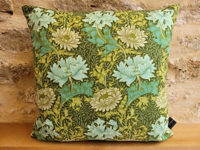 William Morris Kissenbezug Chrysantheme Minor Stoff Sanderson & Samt grün