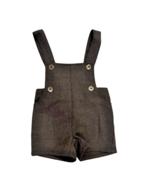 Coco Blanc  Brown Wool Overalls Size 12m NWT