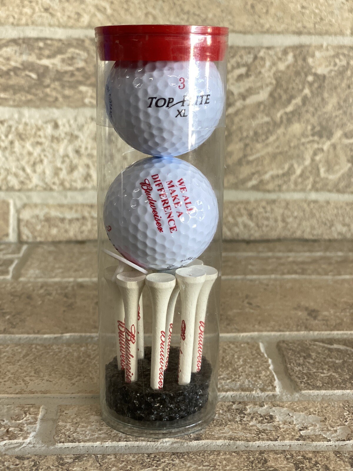 TOP FLITE XL 2 Golf Balls & Tees Gift Set with Budweiser Design